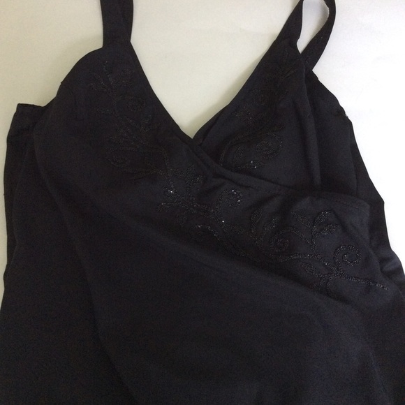 Miraclesuit Swimsuit Womens Medium Black One Piece Embellished Slimming Support - Picture 12 of 16